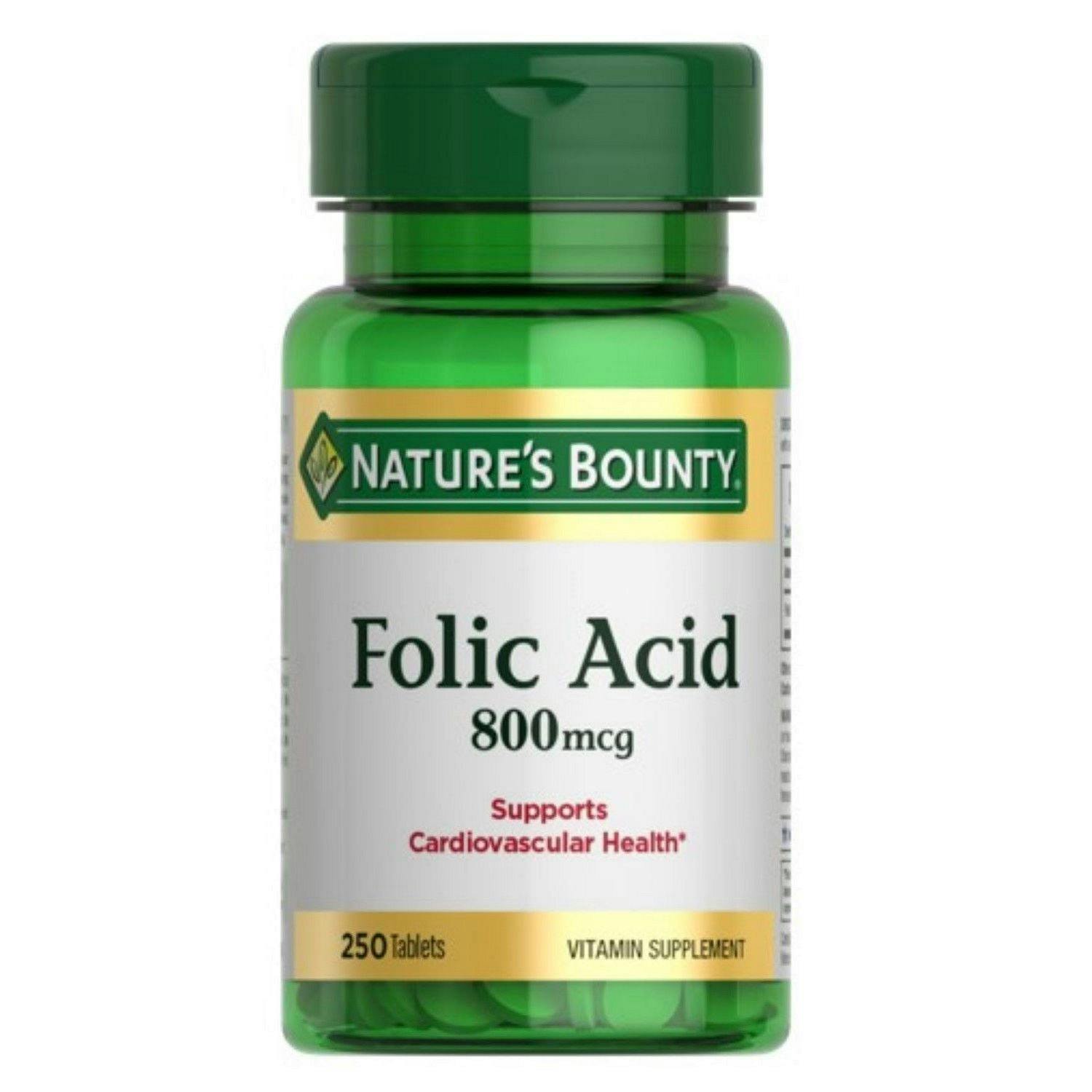 2 Nature's Bounty Folic Acid Tablet Bottles