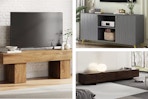 home depot tv stands collage