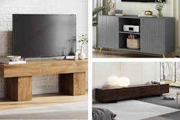 home depot tv stands collage