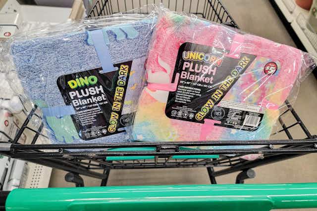 Glow in the Dark Plush Blankets, Only $5 at Dollar Tree card image