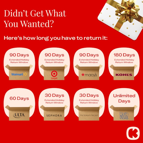 2024 Holiday Return Policies Amazon, Target, Walmart, and More The Krazy Coupon Lady