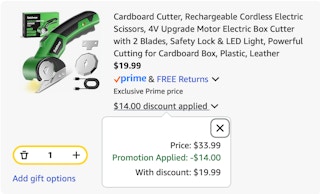 electric scissors Amazon receipt