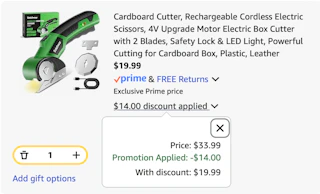 electric scissors Amazon receipt