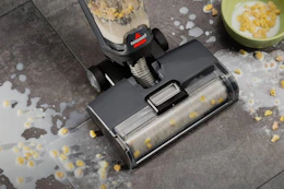a bissell crosswave cleaning up cereal