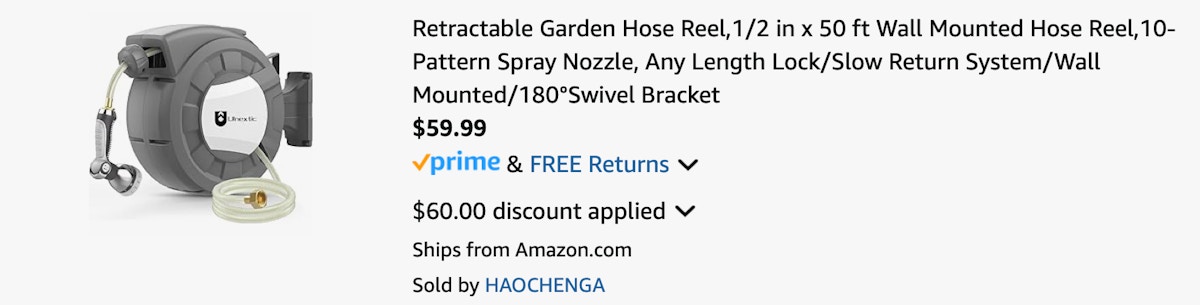 Amazon etractable Garden Hose Reel 2025