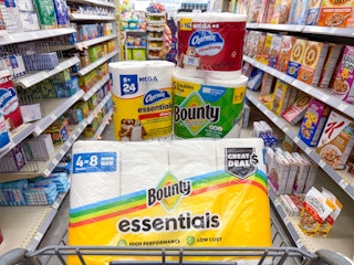 bounty charmin products in walgreens cart