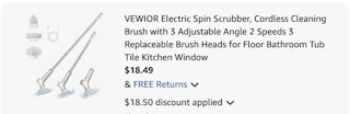 Spin scrubber Amazon receipt