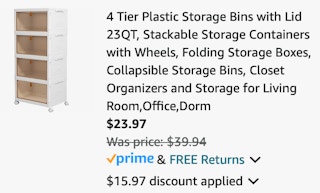 YFXCVSL Store 4 Tier Plastic Storage Bins with Lid 23QT, Stackable Storage Containers with Wheels
