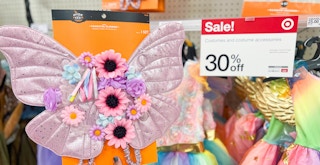 target costumes next to a 30% off sign