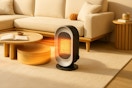 space heater on in the middle of living room