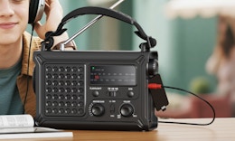 a emergency radio on a table 