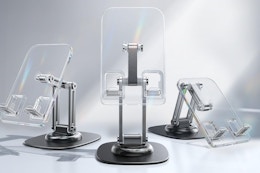 LISEN Cell Phone Stand for Desk, Holder for iPhone Stand, Phone Office Accessories - Cubicle Accessories, Acrylic iPhone Holder for 4-11''