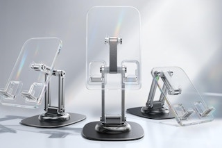 LISEN Cell Phone Stand for Desk, Holder for iPhone Stand, Phone Office Accessories - Cubicle Accessories, Acrylic iPhone Holder for 4-11''