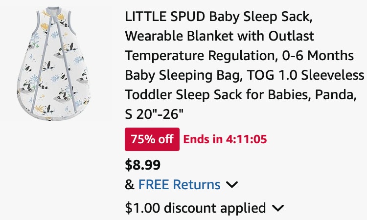 Little spud Baby Sleep Sack, Wearable Blanket with Outlast Temperature Regulation