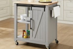 gray kitchen cart on wheels
