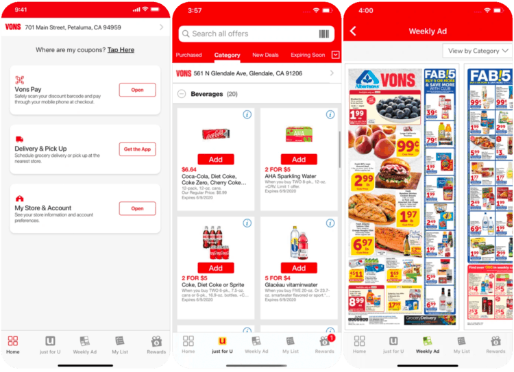 Vons grocery store app screenshot