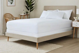 Lifestyle image of a Linens & Hutch padded mattress protector 