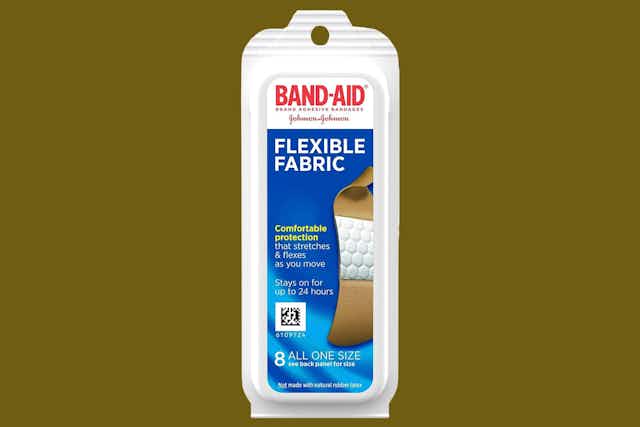 Band-Aid Fabric Bandages 8-Pack, as Low as $0.59 on Amazon card image