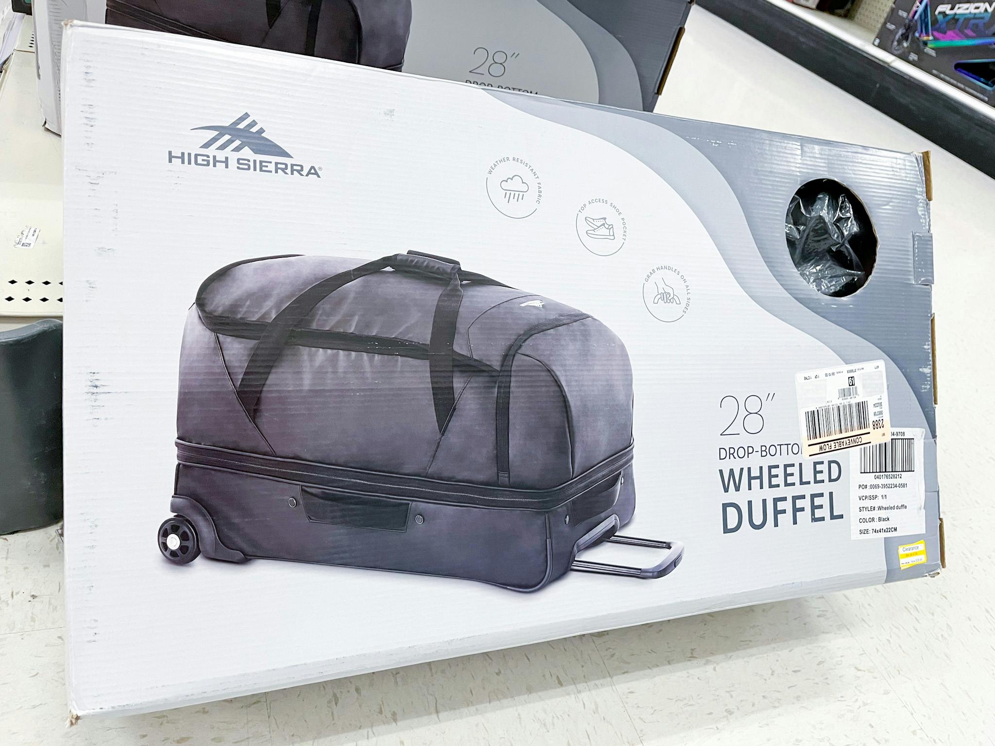 High Sierra Wheeled Drop Bottom Duffel Bag, Only 28.49 at Target The