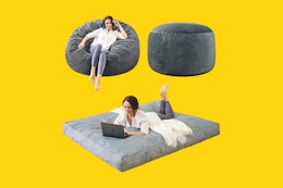 This 2-in-1 Foam Bean Bag Chair Lounger Is Under $96 on Amazon card image