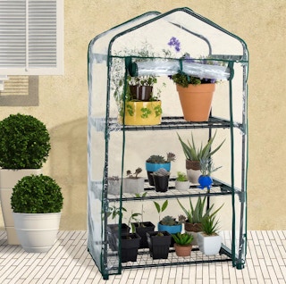 Pure Garden 3-Shelf Mini Greenhouse & Cover