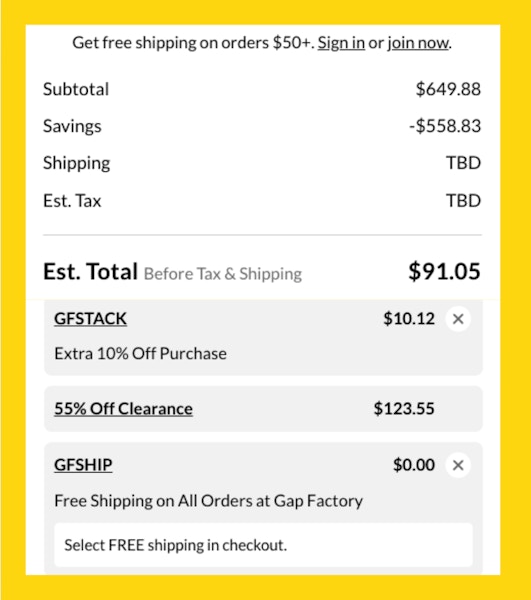 Gap Factory Cart Image
