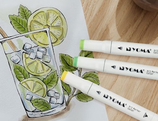 alcohol markers on a drawing