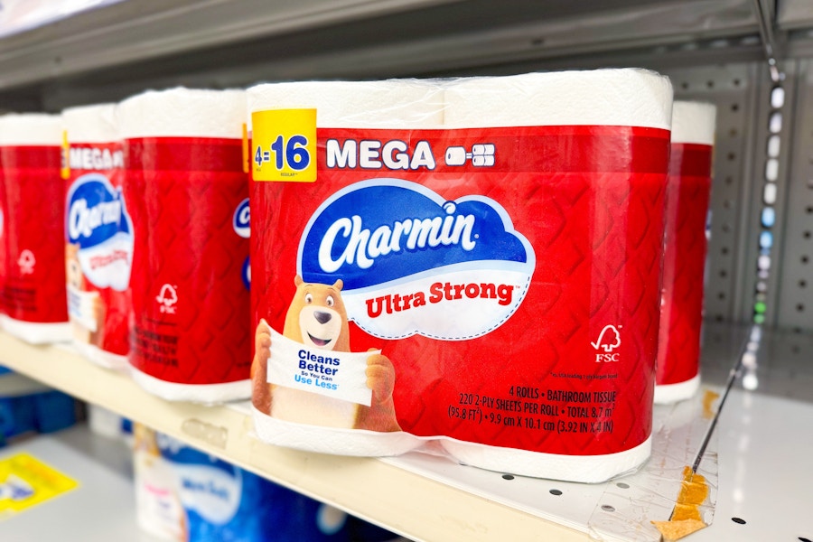 charmin toilet paper on a shelf