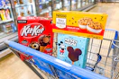 ice cream products in a shopping cart