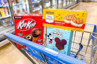 ice cream products in a shopping cart