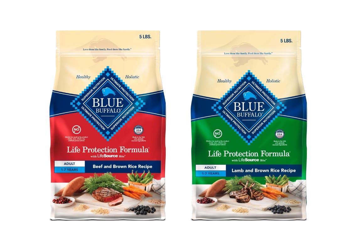  2 Blue Buffalo Adult Dog Food Bags