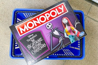 Monopoly Nightmare Before Christmas over Walmart shopping basket