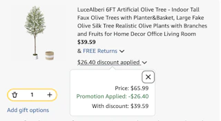 olive tree Amazon receipt