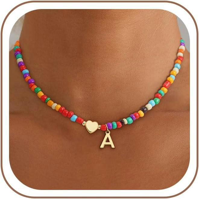 Initial Beaded Necklace