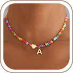 Initial Beaded Necklace