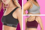 Hanes, Fruit of the Loom & Avia bralettes in 3 different styles & colors