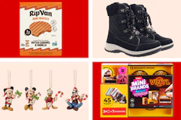 waffles boots ornaments toy collage