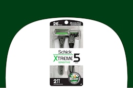dollar general schick xtreme 5 razors on green and white background