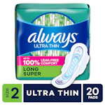 2 Always Ultra Thin Pads Packs