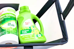 paper towels and laundry detergent