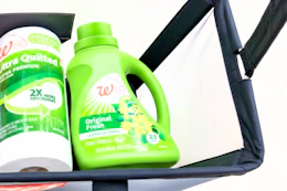 paper towels and laundry detergent