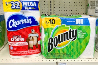 charmin and bounty on a store shelf