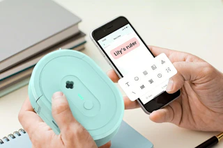 person creating a label