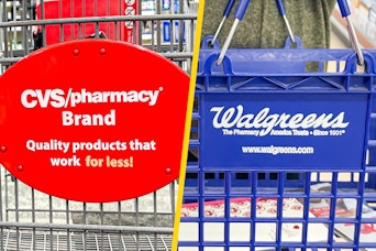 a cvs cart and walgreens shopping basket