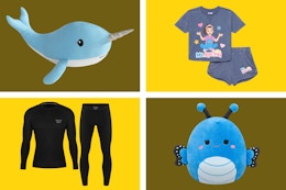 Weighted pillow, toddler outfit set, men's thermal set & Squishmallow