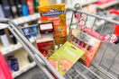 maybelline eyeshadow, mix bar perfumes, ghirardelli chocolates, and a panera gift card in a cart