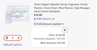 calendar Amazon receipt