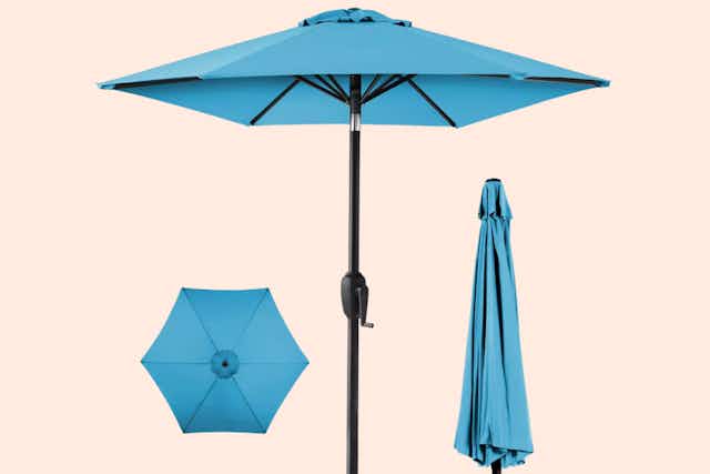 7.5-Foot Tilting Patio Umbrella, Only $43 at Target card image