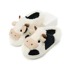 Adult Fuzzy Cow Slippers