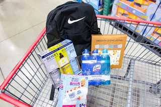 costco august clearance nike backpack meyers soap and more in shopping cart